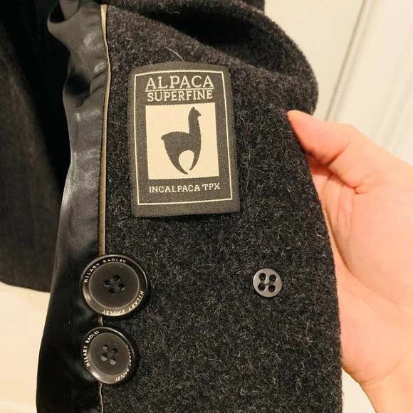 Hilary Radley 12 M/L Black Alpaca Wool Coat Jacket Made In Peru - Picture 9 of 16